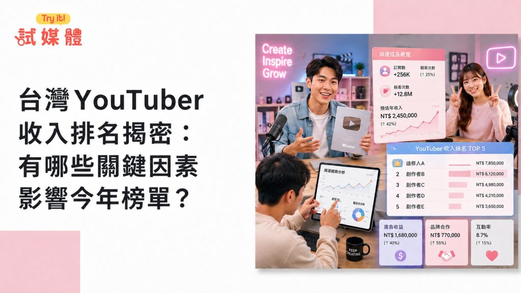 台灣youtuber收入排名